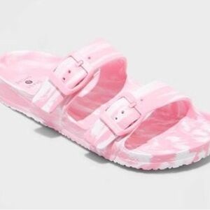 COPY - Shade & Shore Double Strap Sandals Pink & White